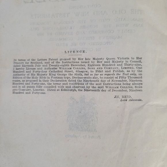 Holy Bible Black Soft Leather Bound 1941 - Picture 4 of 10